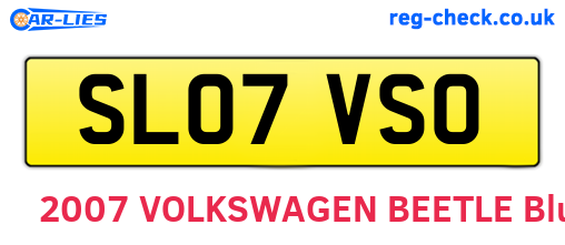 SL07VSO are the vehicle registration plates.