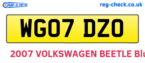 WG07DZO are the vehicle registration plates.