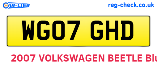 WG07GHD are the vehicle registration plates.