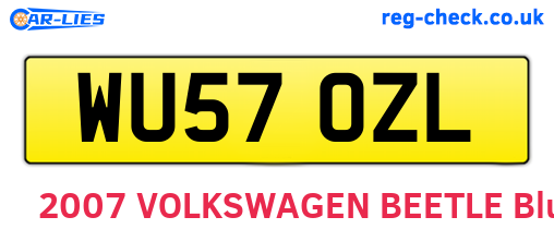 WU57OZL are the vehicle registration plates.