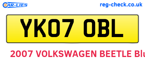 YK07OBL are the vehicle registration plates.