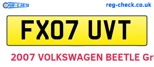FX07UVT are the vehicle registration plates.