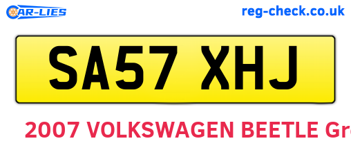 SA57XHJ are the vehicle registration plates.