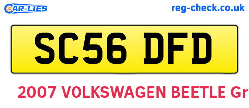 SC56DFD are the vehicle registration plates.
