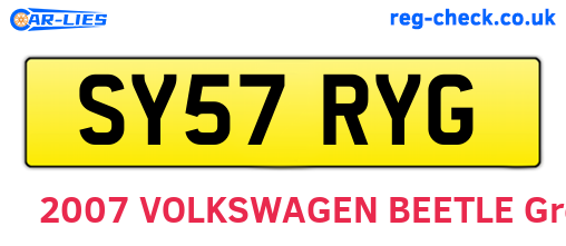 SY57RYG are the vehicle registration plates.