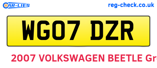 WG07DZR are the vehicle registration plates.
