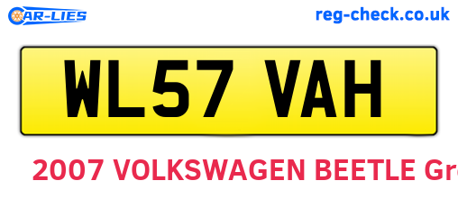 WL57VAH are the vehicle registration plates.