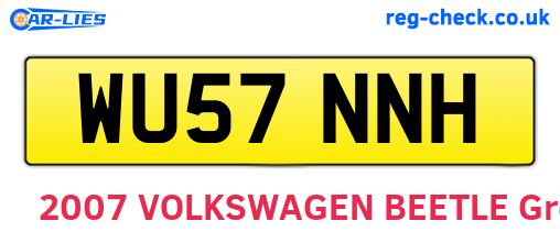 WU57NNH are the vehicle registration plates.