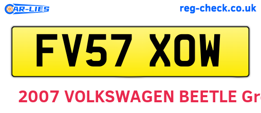 FV57XOW are the vehicle registration plates.