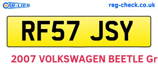RF57JSY are the vehicle registration plates.