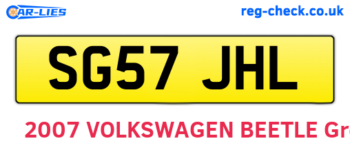 SG57JHL are the vehicle registration plates.
