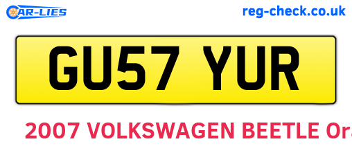 GU57YUR are the vehicle registration plates.
