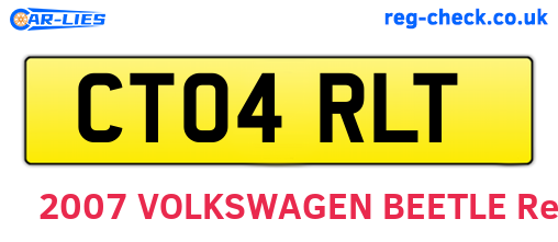 CT04RLT are the vehicle registration plates.