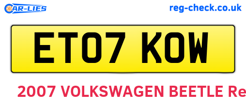 ET07KOW are the vehicle registration plates.