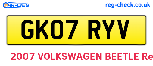 GK07RYV are the vehicle registration plates.