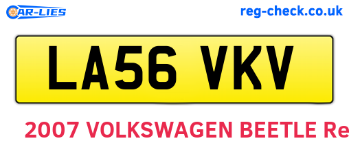 LA56VKV are the vehicle registration plates.