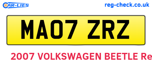 MA07ZRZ are the vehicle registration plates.