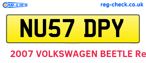 NU57DPY are the vehicle registration plates.