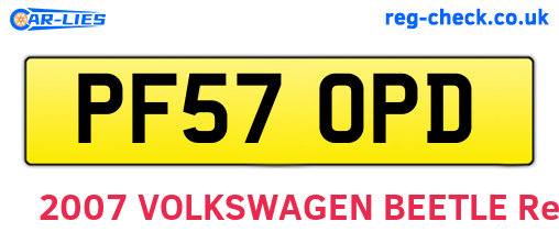 PF57OPD are the vehicle registration plates.
