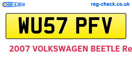 WU57PFV are the vehicle registration plates.