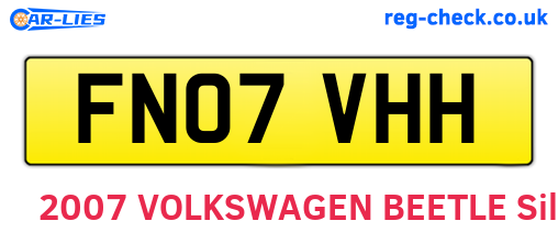 FN07VHH are the vehicle registration plates.