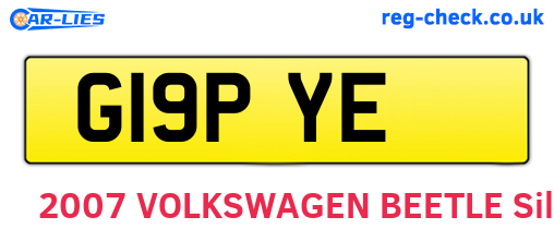 G19PYE are the vehicle registration plates.