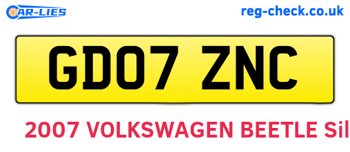 GD07ZNC are the vehicle registration plates.
