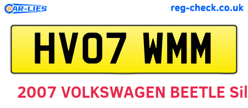 HV07WMM are the vehicle registration plates.