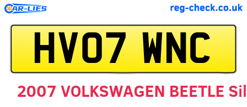 HV07WNC are the vehicle registration plates.