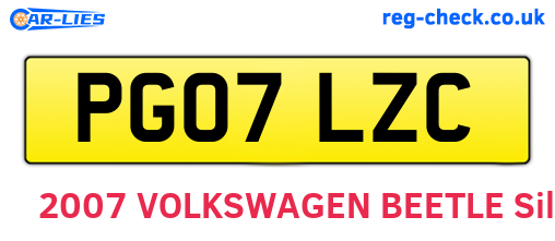 PG07LZC are the vehicle registration plates.