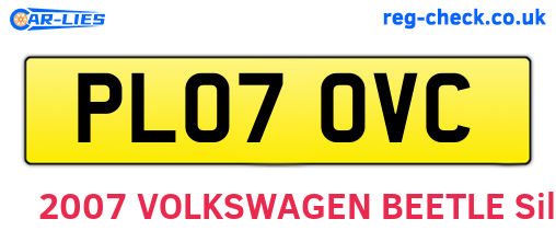 PL07OVC are the vehicle registration plates.