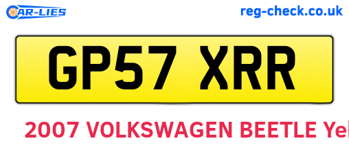GP57XRR are the vehicle registration plates.