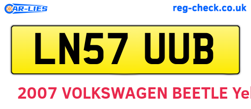 LN57UUB are the vehicle registration plates.