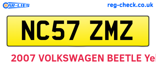 NC57ZMZ are the vehicle registration plates.