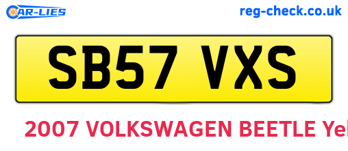 SB57VXS are the vehicle registration plates.