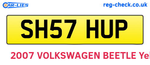 SH57HUP are the vehicle registration plates.