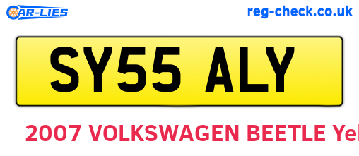 SY55ALY are the vehicle registration plates.