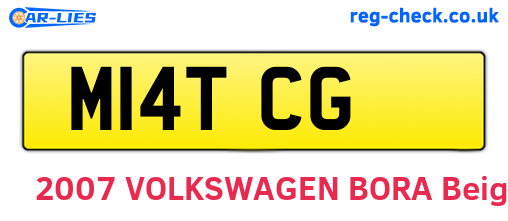 M14TCG are the vehicle registration plates.