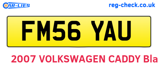 FM56YAU are the vehicle registration plates.