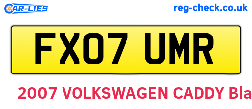 FX07UMR are the vehicle registration plates.