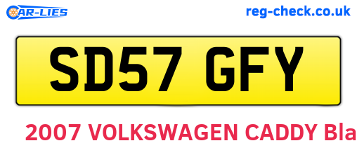 SD57GFY are the vehicle registration plates.