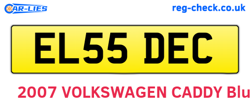 EL55DEC are the vehicle registration plates.