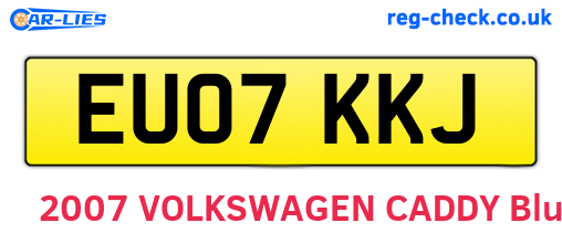 EU07KKJ are the vehicle registration plates.