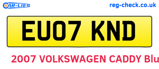 EU07KND are the vehicle registration plates.