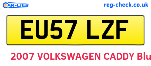 EU57LZF are the vehicle registration plates.