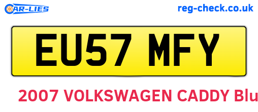 EU57MFY are the vehicle registration plates.