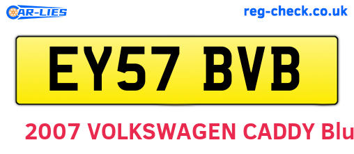 EY57BVB are the vehicle registration plates.