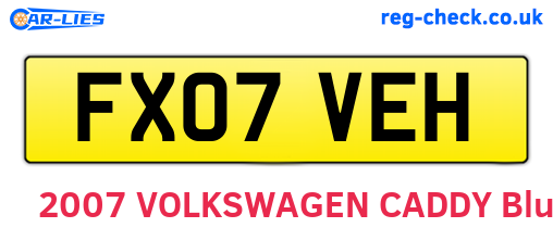 FX07VEH are the vehicle registration plates.