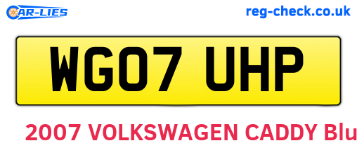 WG07UHP are the vehicle registration plates.