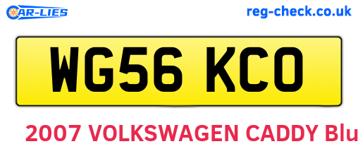 WG56KCO are the vehicle registration plates.